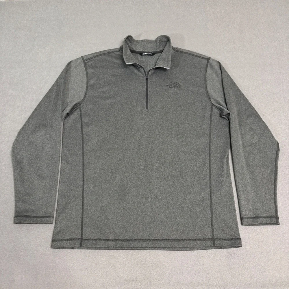 The North Face Quarter Zip Pullover Mens XL Gray Performance Fleece Hiking Shirt